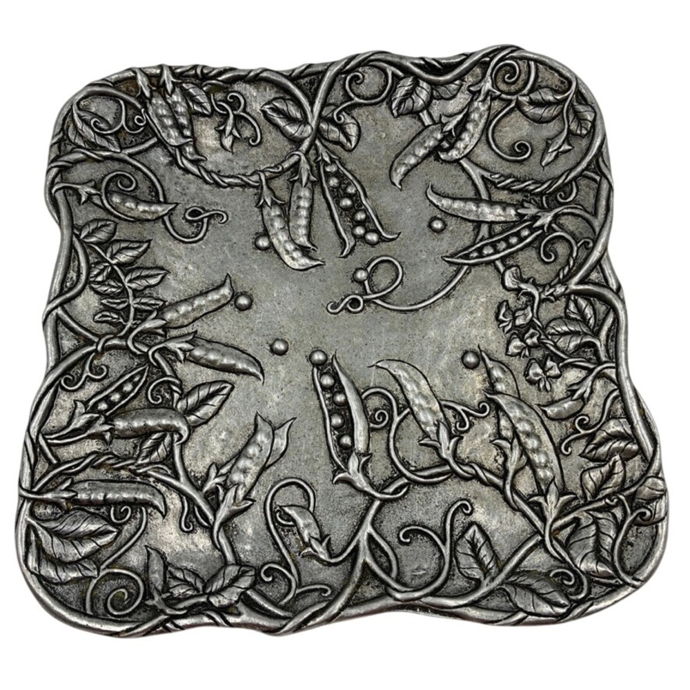 Carson Statesmetal Industries Art Nouveau Pea Pod‎ Trinket Dish Tray Pewter USA